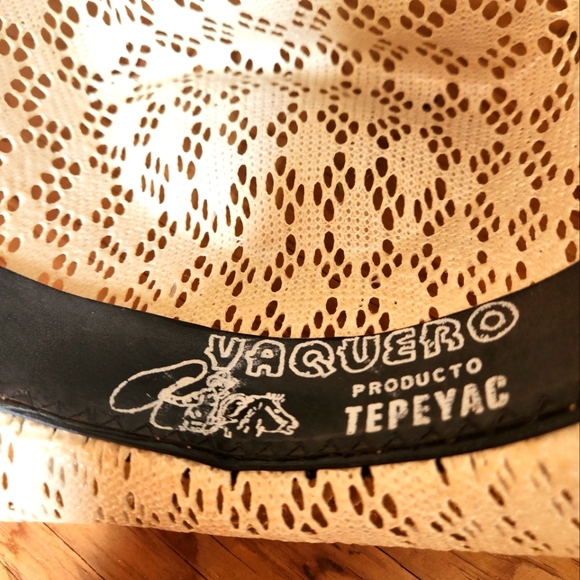 VAQUERO PRODUCT TEPEYAC VINTAGE STRAW HAT-SIZE 54 MEXICO 6 3/4 USA - Picture 5 of 7